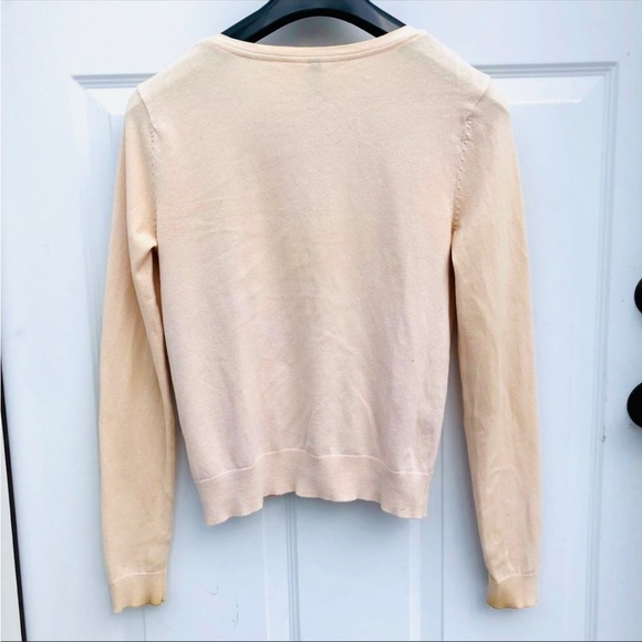 H&M Divided Neutral Cream Beige Tan Cardigan V-Neck Sweater S - Picture 2 of 5